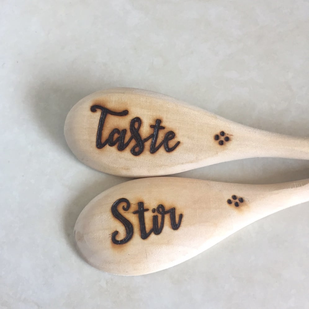 Wood Burned Measuring Spoons