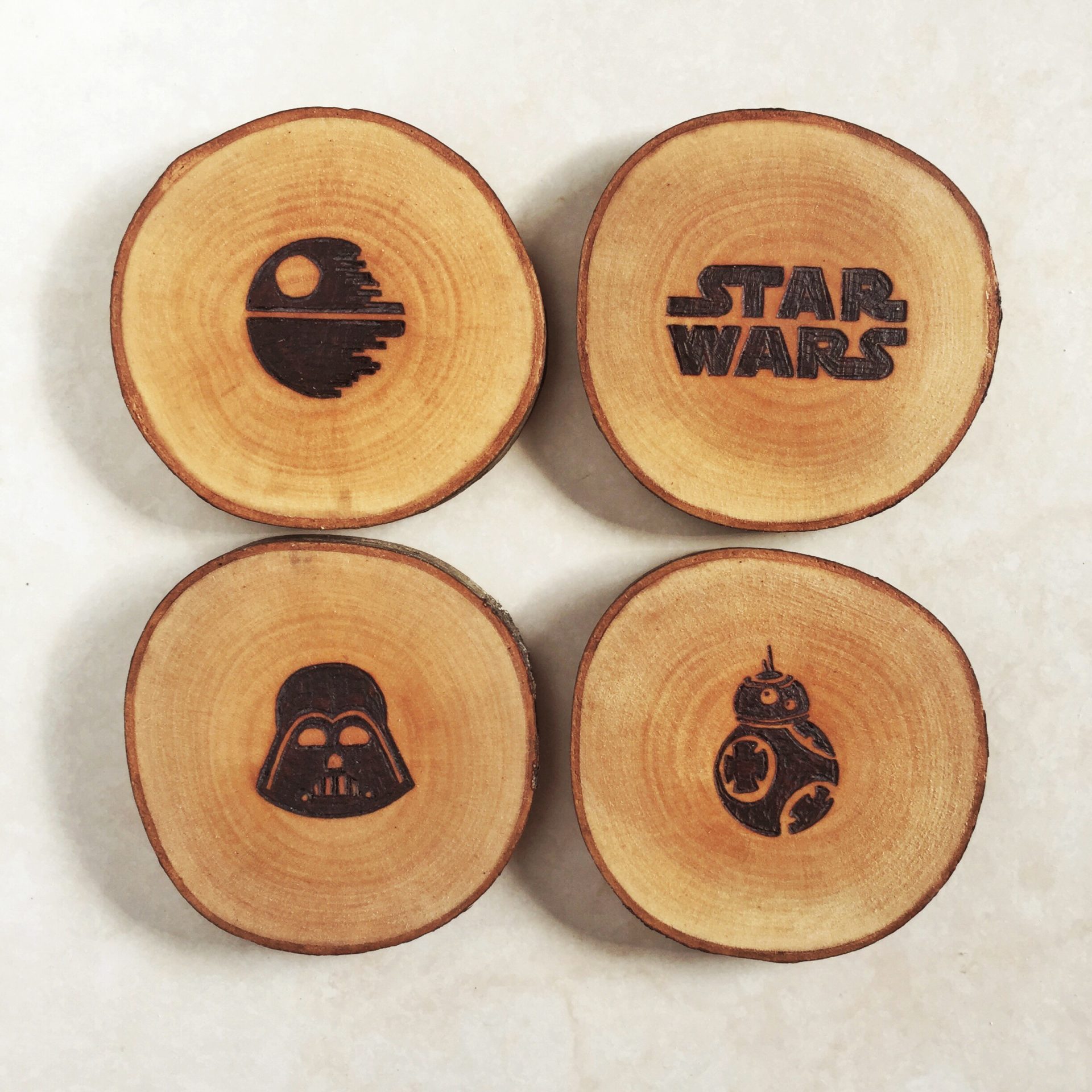 The Colibri Project Star Wars  Wood Burned Coasters - The Colibri Project